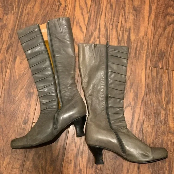 Mix Mooz heeled button boots with side zip, real leather - Picture 4 of 4